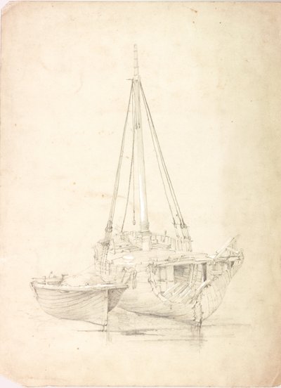 Vecchia barca da pesca e barchetta da Charles Napier Hemy