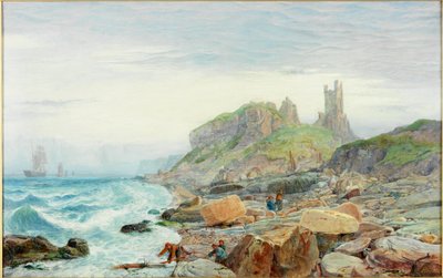 Rovina di un castello del Northumberland, 1864 da Charles Napier Hemy