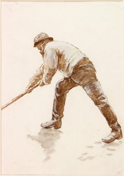 Studio di un pescatore al lavoro da Charles Napier Hemy