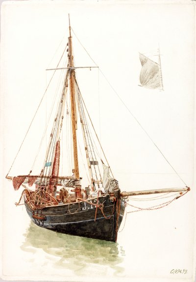 Studio di una barca da pesca da Charles Napier Hemy