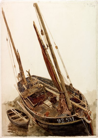 Studio di una Barca da Pesca e Dinghy da Charles Napier Hemy