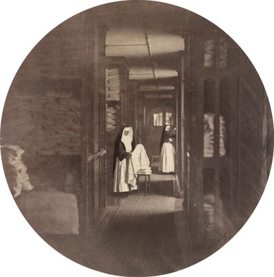 Asile Impérial de Vincennes: la sala della biancheria, 1859 (foto) da Charles Nègre