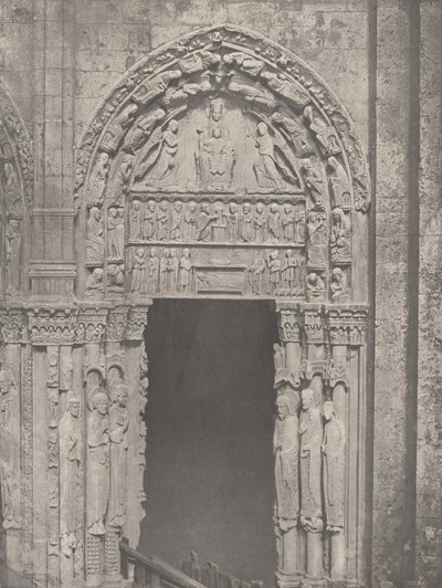 Cattedrale di Chartres, lato occidentale, porta laterale destra, XII secolo..., c. 1857 da Charles Nègre
