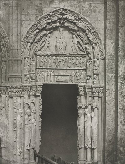 Cattedrale di Chartres: Porta destra del Portale Reale con Nostra Signora di Chartres, 1857 da Charles Nègre