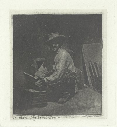 Muratore inginocchiato, febbraio-marzo 1854, stampato 1982 da Charles Nègre