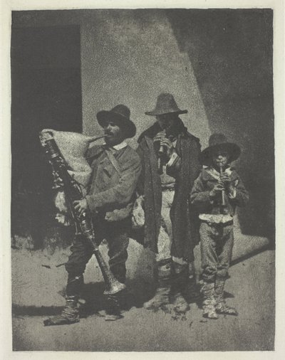 Musicisti di strada in piedi da Charles Nègre