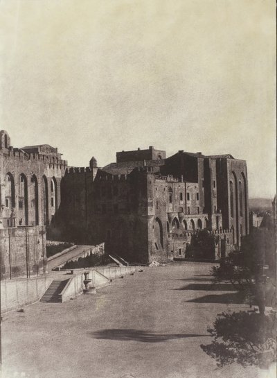Il Palazzo dei Papi, Avignone, c. 1851, stampato 1970 da Charles Nègre