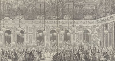 Decorazione per un ballo in maschera a Versailles, in occasione di... da Charles Nicolas Cochin