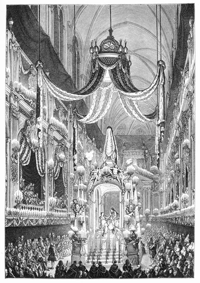 Funerale a Notre Dame, Parigi, 1746, 1885 da Charles Nicolas Cochin