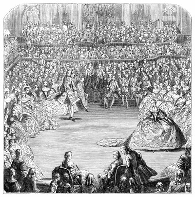 Danzatore di minuetto e il re da Charles Nicolas Cochin
