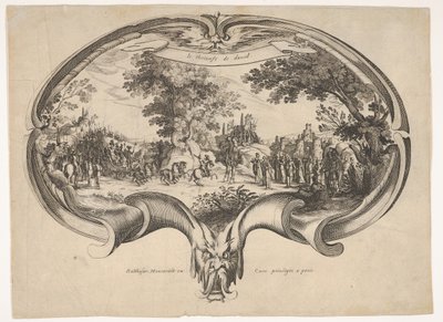Il trionfo di Davide, da un ventaglio di Jacques Callot da Charles Nicolas Cochin