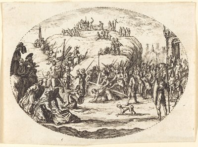 La piccola salita al Calvario da Charles Nicolas Cochin I after Jacques Callot