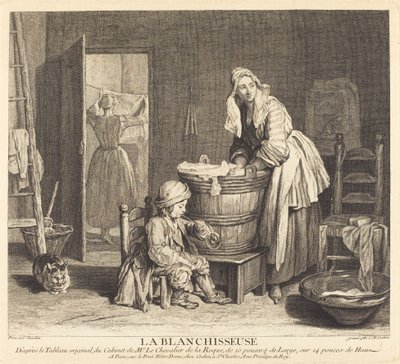 La lavandaia da Charles Nicolas Cochin I after Jean Siméon Chardin