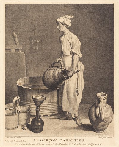 Le Garçon cabaretier da Charles Nicolas Cochin I after Jean Siméon Chardin