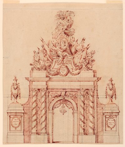 Progetto per una decorazione dipinta in onore di un generale francese che era stato governatore di un principe ereditario da Charles Nicolas Cochin the younger