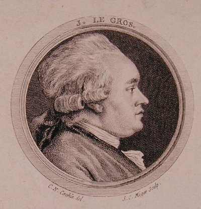 Ritratto di Joseph Le Gros (1739-93) inciso da Simon Charles Miger (1736-1820) (incisione) da Charles Nicolas II (after) Cochin