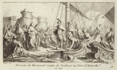 Arrivo di Bertrand, conte di Tolosa, al porto di Antiochia, per assumere il governo della Contea di Tripoli da Charles Nicolas II Cochin