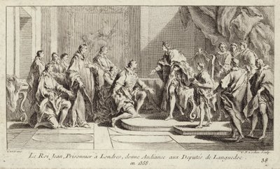 Re Giovanni II di Francia, prigioniero degli inglesi a Londra, riceve una delegazione del Languedoc da Charles Nicolas II Cochin