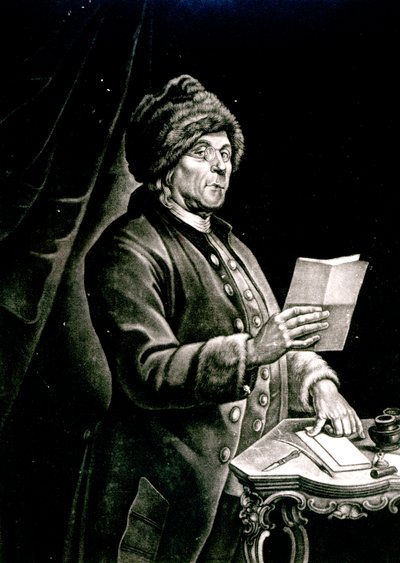 Ritratto di Benjamin Franklin, 1777 da Charles Nicolas II Cochin