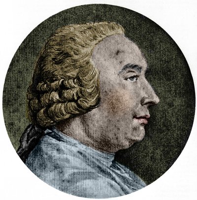 Ritratto di David Hume, filosofo scozzese (1711-1776). Disegno di Charles-Nicolas Cochin Jr. da Charles Nicolas II Cochin
