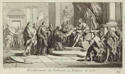 Ristabilimento del Parlamento di Tolosa, Francia da Charles Nicolas II Cochin