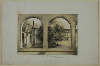 Vista interna del campo di ricreazione da Charles Nicolas Lemercier