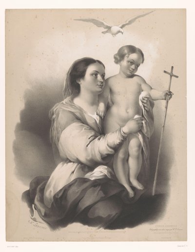 Madonna con bambino in piedi sul suo grembo da Charles Nicolas Lemercier