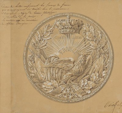 Progetto per la medaglia per commemorare la Carta del 1830 da Charles Nicolas Odiot