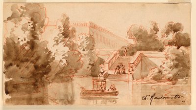 Veduta Immaginaria del Castello di Vaux-le-Vicomte da Charles Nicolas Ransonnette