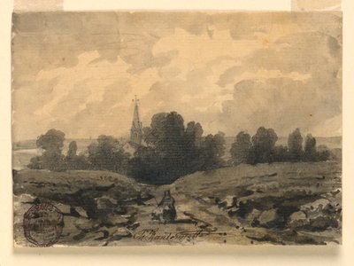 Su una strada di campagna da Charles Nicolas Ransonnette