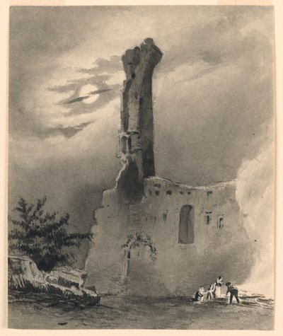 Rovine di un castello medievale da Charles Nicolas Ransonnette