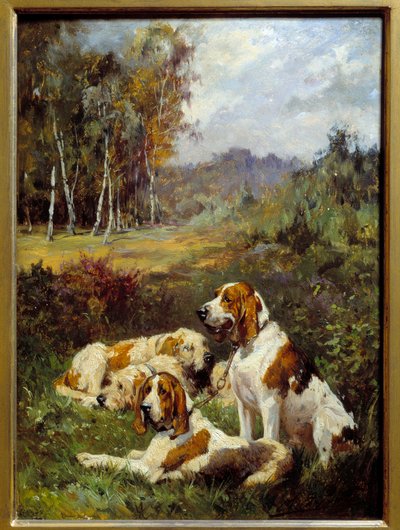 Quattro cani da caccia da Charles Oliver de Penne