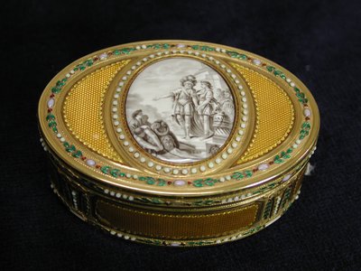 Tabacchiera con miniatura che raffigura la partenza di Telemaco dall