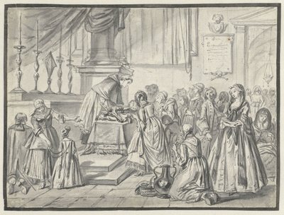 Scena ecclesiastica con venerazione della croce il Venerdì Santo da Charles Parrocel