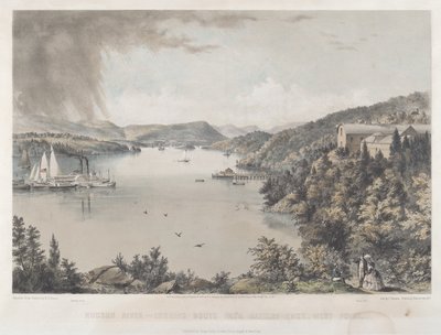 Hudson River Portfolio: Vista a Sud da Battery Knox, West Point da Charles Parsons after Benjamin Bellows Grant Stone