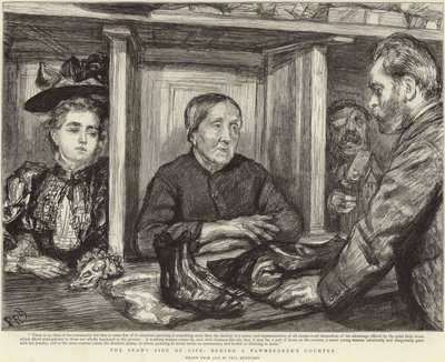Dietro il banco di un banco dei pegni da Charles Paul (after) Renouard