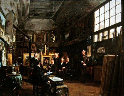 Riunione del consiglio della Società Artesiana degli Amici delle Arti, dopo il 1874 da Charles Paul Etienne Desavary