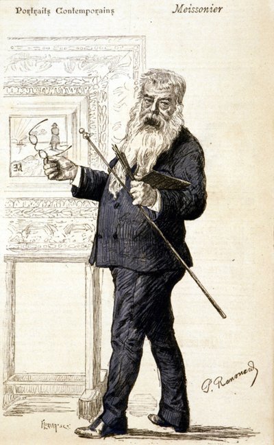 Ritratto di Meissonier. Incisione della fine del XIX secolo da Charles Paul Renouard