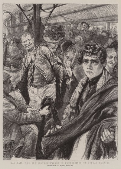 Rag Fair, il mercato dei vestiti usati a Hounsditch la domenica mattina da Charles Paul Renouard