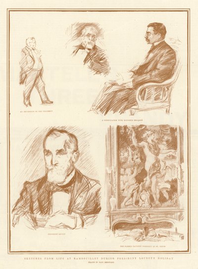 Schizzi dalla vita a Rambouillet durante le vacanze del Presidente Loubet da Charles Paul Renouard