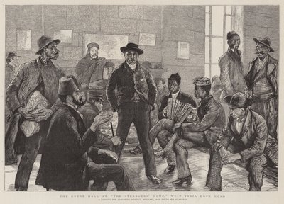 La grande sala alla Casa degli Stranieri, West India Dock Road da Charles Paul Renouard