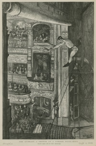 Il ginnasta: uno schizzo in un music hall di Londra da Charles Paul Renouard
