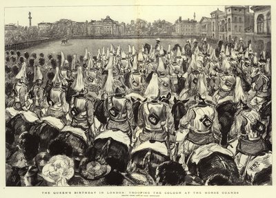 Il Compleanno della Regina a Londra, la Parata del Colore agli Horse Guards da Charles Paul Renouard