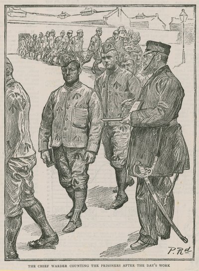 Il capo guardiano conta i prigionieri dopo una giornata di lavoro da Charles Paul Renouard