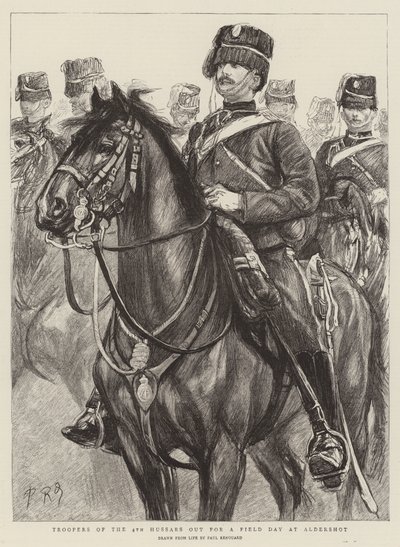 Cavalieri del 4° Ussari in uscita per una giornata di campo ad Aldershot da Charles Paul Renouard