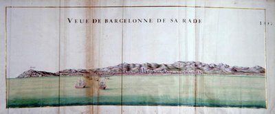 Veduta di Barcellona e del suo porto da Charles Pene