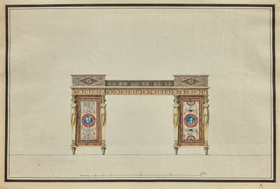 Progetto di una scrivania, c. 1800 da Charles Percier