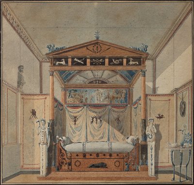 Progetto del letto, c. 1800 da Charles Percier