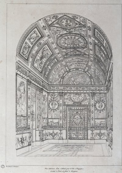Interno dello studio per il Re di Spagna a Parigi da Charles Percier