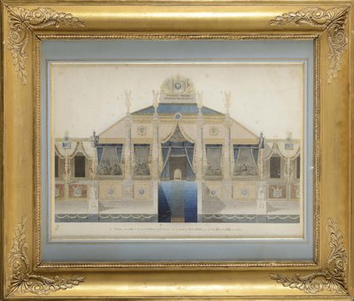 Progetto della Grande Tribuna e del Trono per la Festa della Distribuzione delle Aquile da Charles Percier